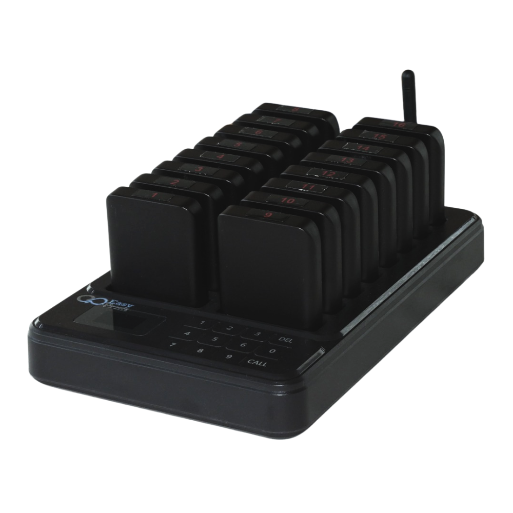 เครื่องเรียกคิวไร้สาย EASYPRINT QS-3116 จำนวน 16 เพจเจอร์ สีดำ